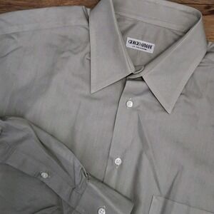 VTG GIORGIO ARMANI LE COLLEZIONI Soft‎ Cotton Grey Men's Dress Shirt 16/41/L